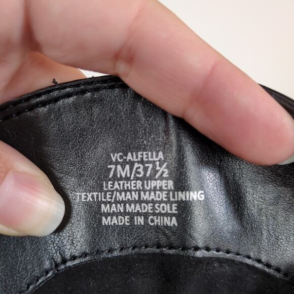 VINCE CAMUTO Alfella Knee High Riding Boot Black Leather Side Zip Women's 7 - Picture 8 of 8